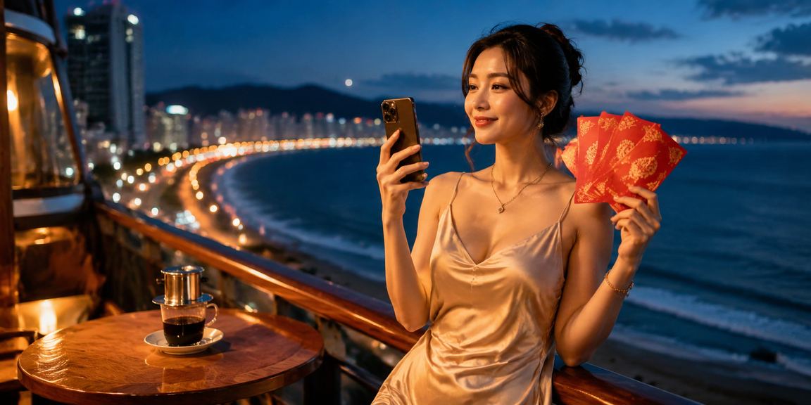 Người dùng thưởng thức cà phê và chơi game trực tuyến tại Mũi Né
