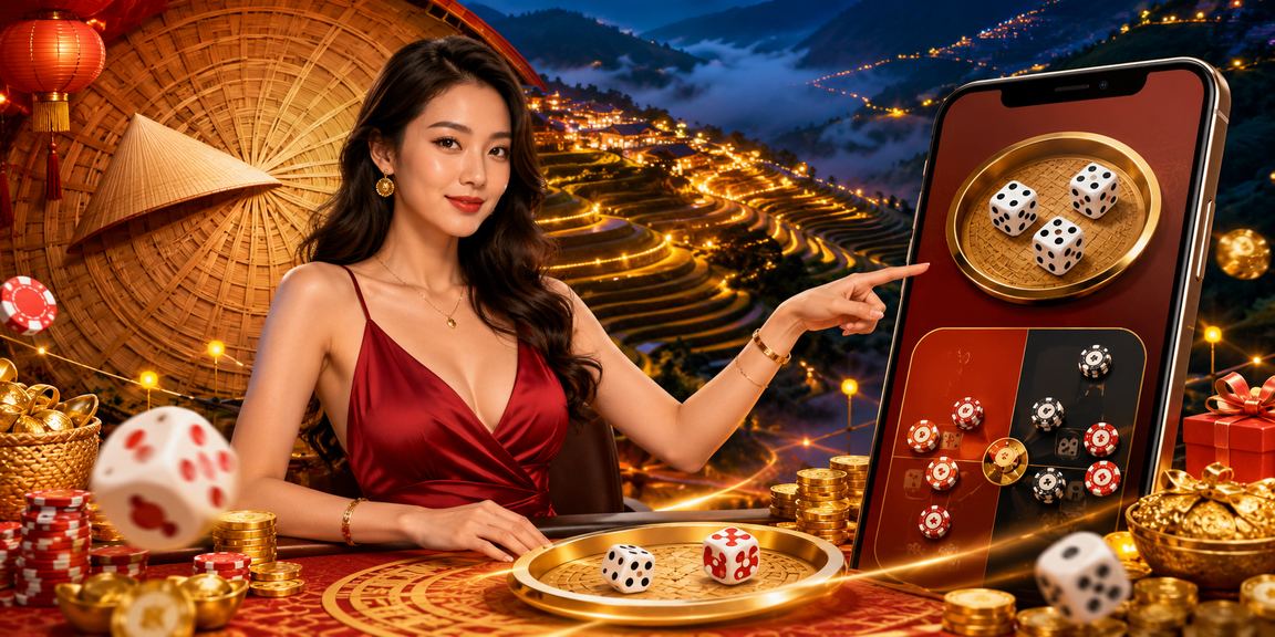 Không khí chơi tài xỉu và xổ số giữa thiên nhiên Sapa với nón lá truyền thống